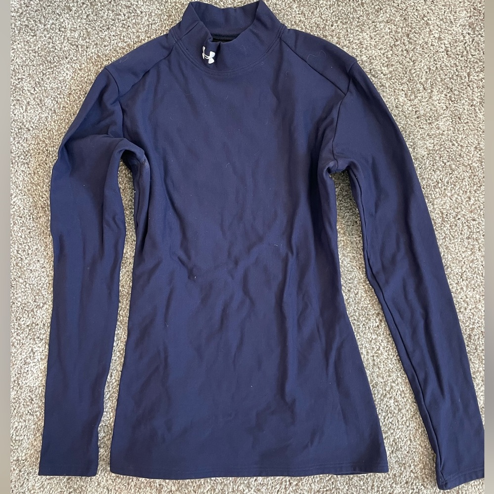Under Armour Women's Navy Long Sleeve Cold Gear Baselayer Turtleneck